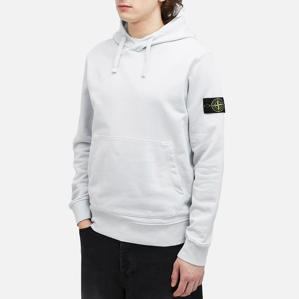 Stone Island Men's Garment Dyed Popover Hoodie Sky Blue